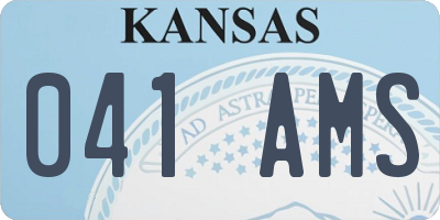 KS license plate 041AMS