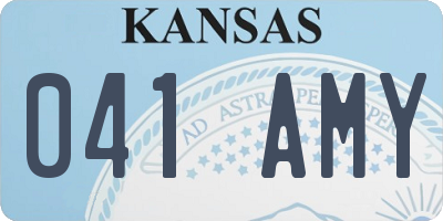 KS license plate 041AMY