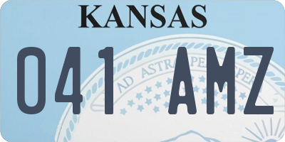 KS license plate 041AMZ