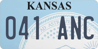 KS license plate 041ANC