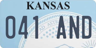 KS license plate 041AND