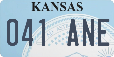KS license plate 041ANE