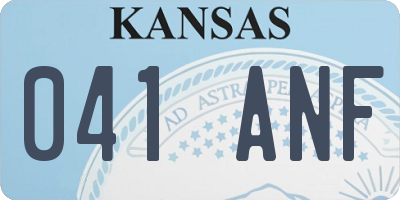 KS license plate 041ANF