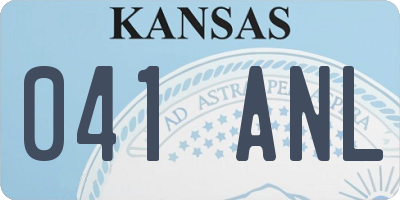 KS license plate 041ANL
