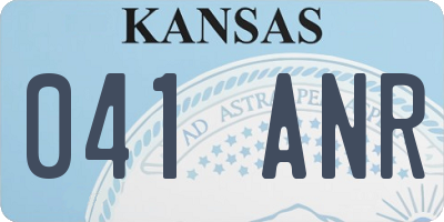 KS license plate 041ANR