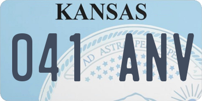 KS license plate 041ANV