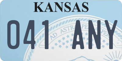 KS license plate 041ANY
