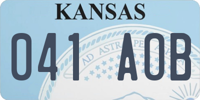 KS license plate 041AOB