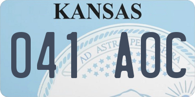 KS license plate 041AOC