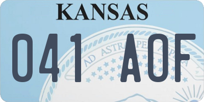 KS license plate 041AOF