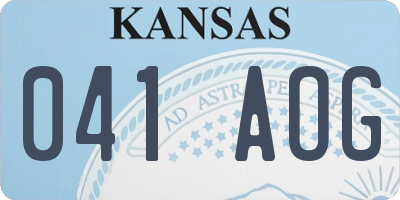 KS license plate 041AOG