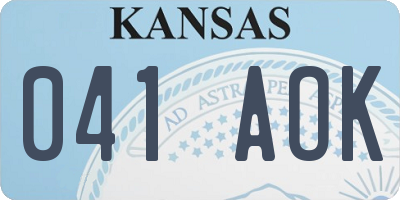 KS license plate 041AOK