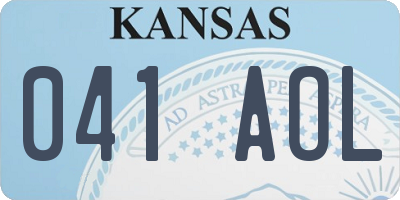 KS license plate 041AOL