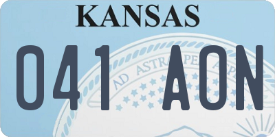 KS license plate 041AON