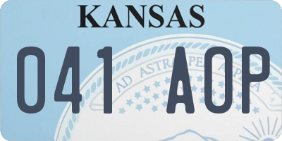 KS license plate 041AOP