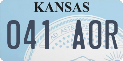 KS license plate 041AOR