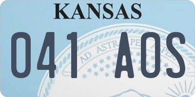 KS license plate 041AOS