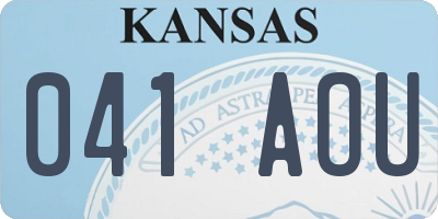 KS license plate 041AOU
