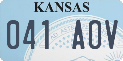 KS license plate 041AOV