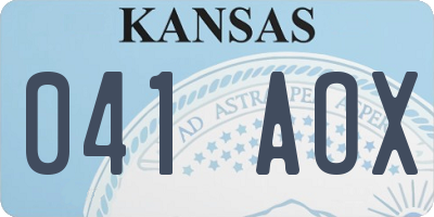 KS license plate 041AOX