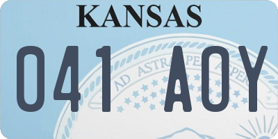 KS license plate 041AOY