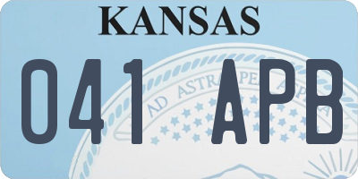 KS license plate 041APB
