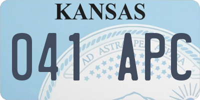 KS license plate 041APC