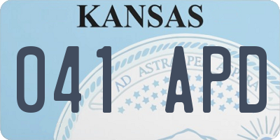 KS license plate 041APD