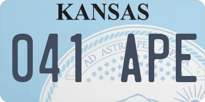 KS license plate 041APE