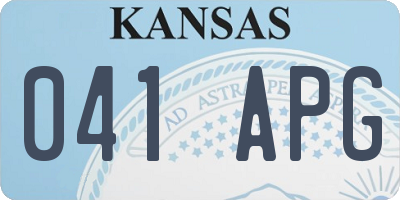 KS license plate 041APG