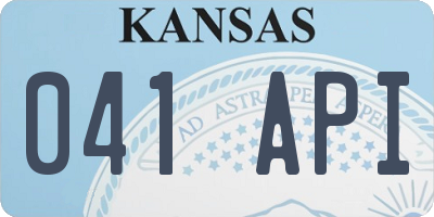 KS license plate 041API