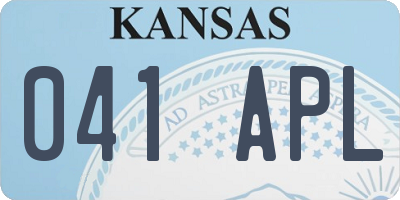 KS license plate 041APL