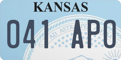 KS license plate 041APO