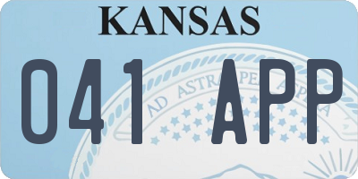 KS license plate 041APP