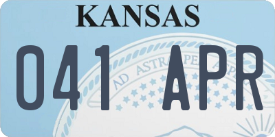 KS license plate 041APR