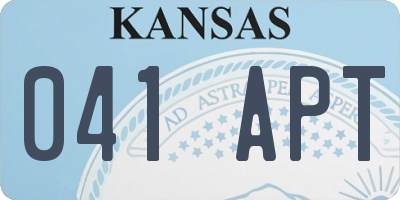 KS license plate 041APT