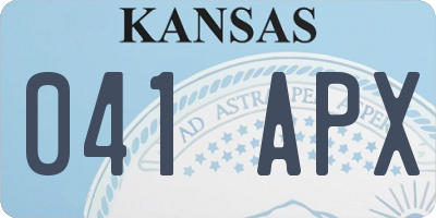 KS license plate 041APX