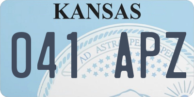 KS license plate 041APZ