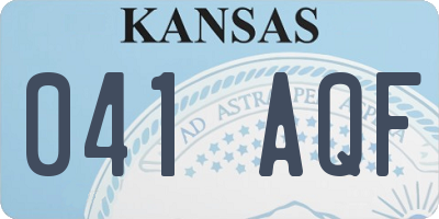 KS license plate 041AQF
