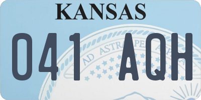 KS license plate 041AQH