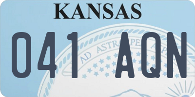 KS license plate 041AQN