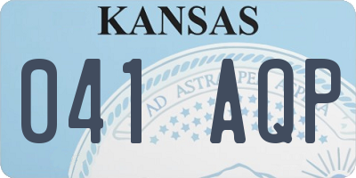 KS license plate 041AQP