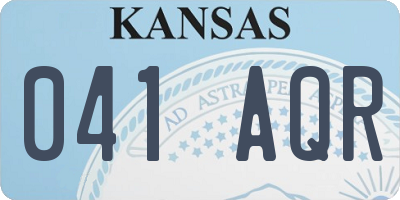 KS license plate 041AQR