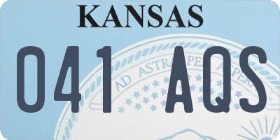 KS license plate 041AQS
