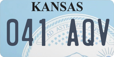 KS license plate 041AQV
