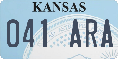 KS license plate 041ARA