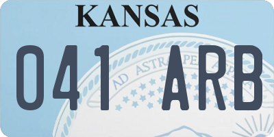 KS license plate 041ARB