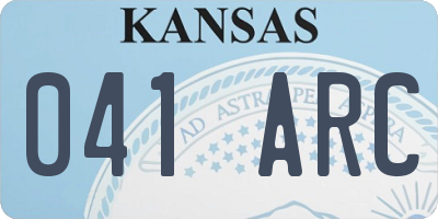 KS license plate 041ARC