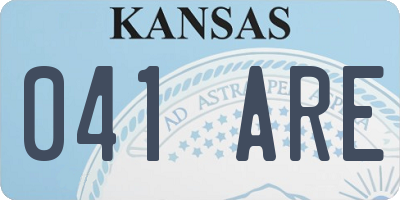 KS license plate 041ARE