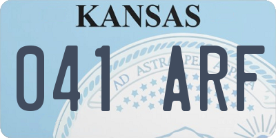 KS license plate 041ARF